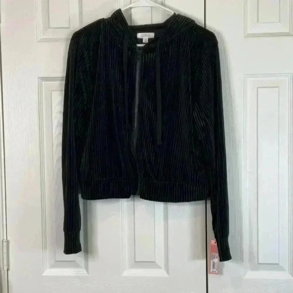 Colsie Waffle Long Sleeve Zip Down Hoodie Size M - Picture 1 of 8